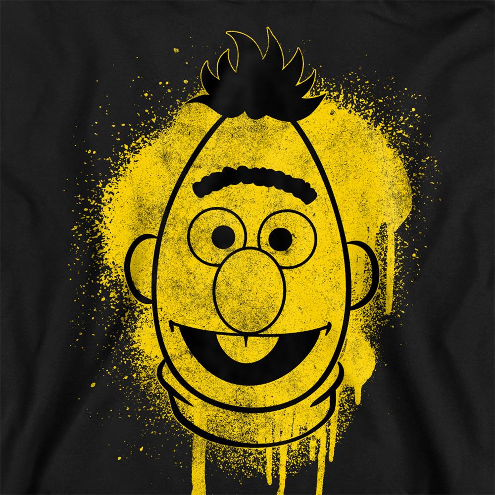 Black - Side - Sesame Street Unisex Adult Spray Face Bert Graffiti Sweatshirt