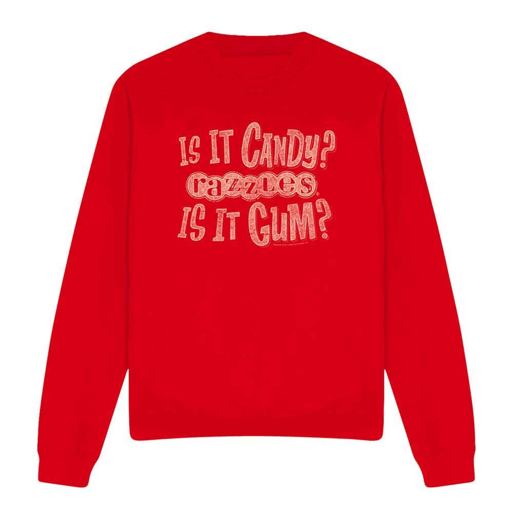Red - Front - Dubble Bubble Unisex Adult Razzles What Is This Sweatshirt