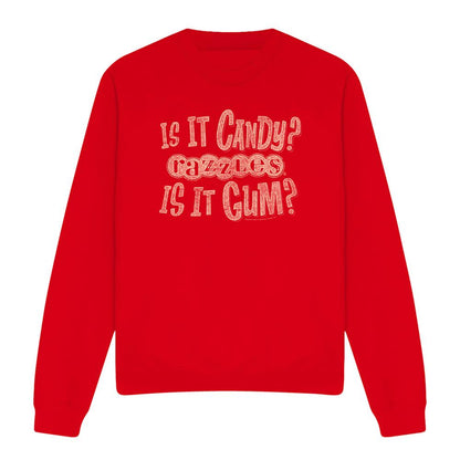 Red - Front - Dubble Bubble Unisex Adult Razzles What Is This Sweatshirt