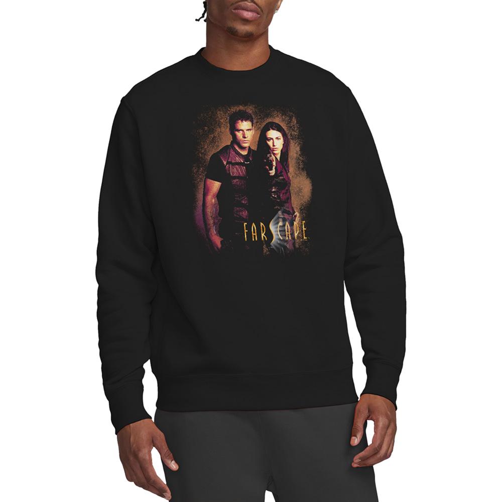 Black - Back - Farscape Unisex Adult Wanted Sweatshirt