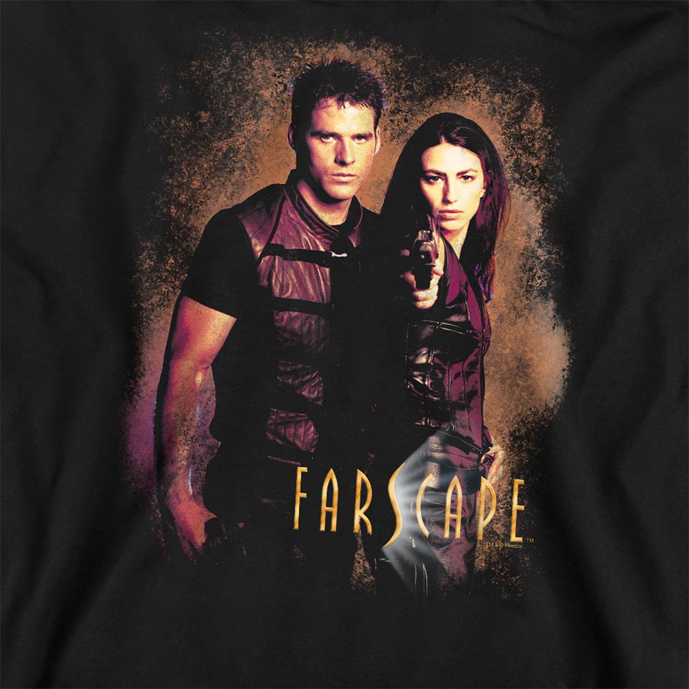 Black - Side - Farscape Unisex Adult Wanted Sweatshirt