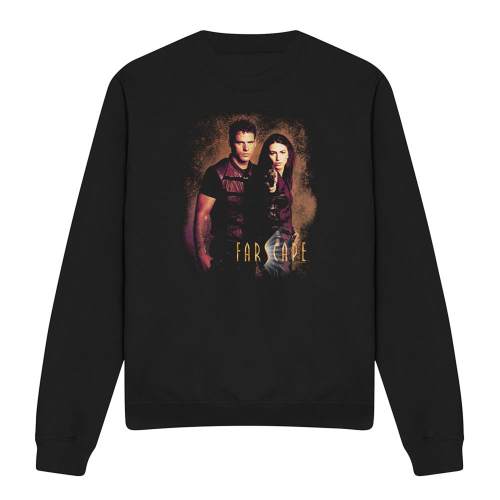 Black - Front - Farscape Unisex Adult Wanted Sweatshirt