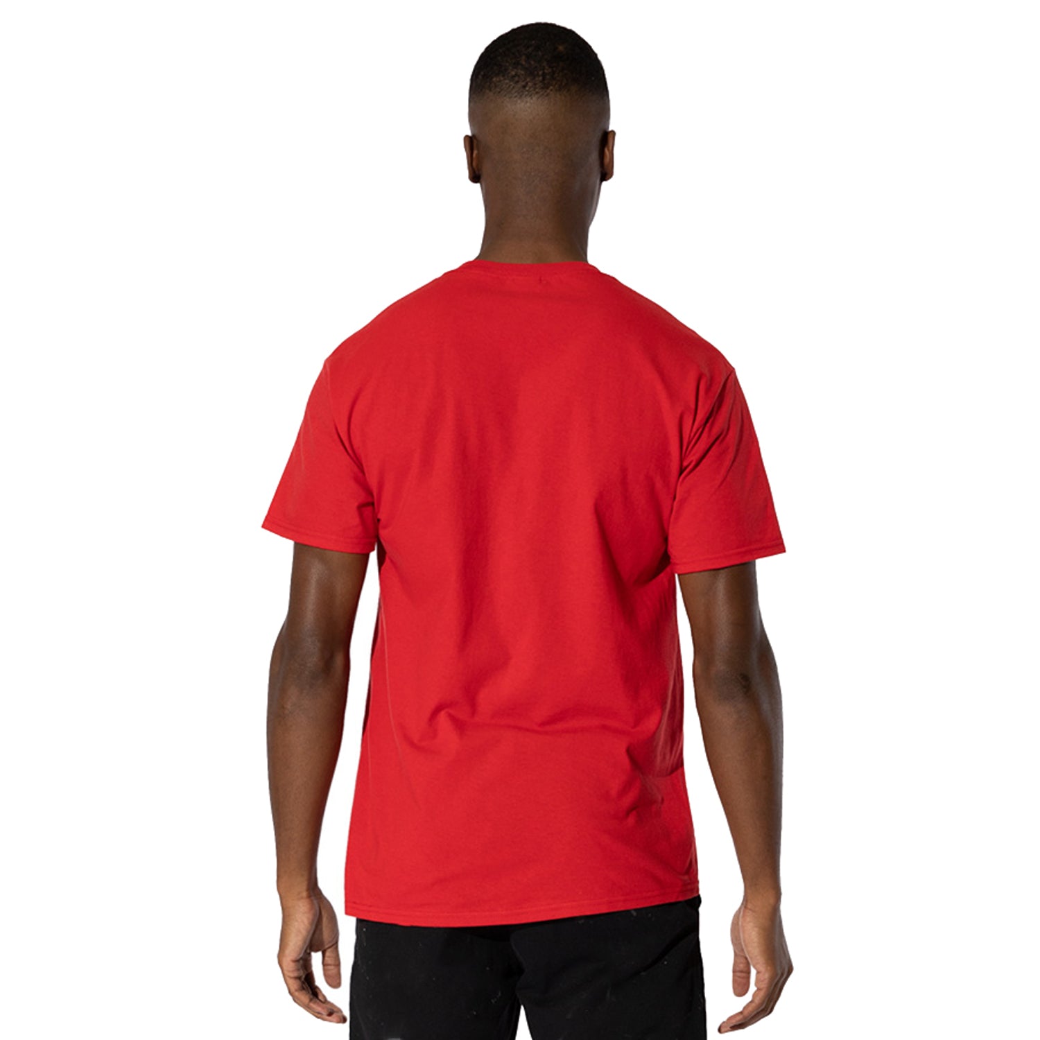 Red - Back - Sesame Street Mens Elmo Face T-Shirt