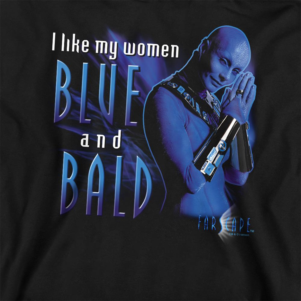 Black - Side - Farscape Unisex Adult Blue And Bald Sweatshirt