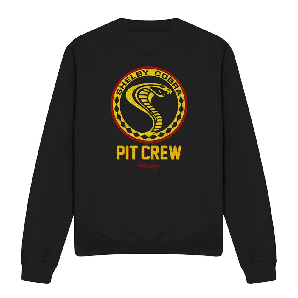 Black - Front - Carroll Shelby Unisex Adult Pit Crew Vintage Badge Sweatshirt
