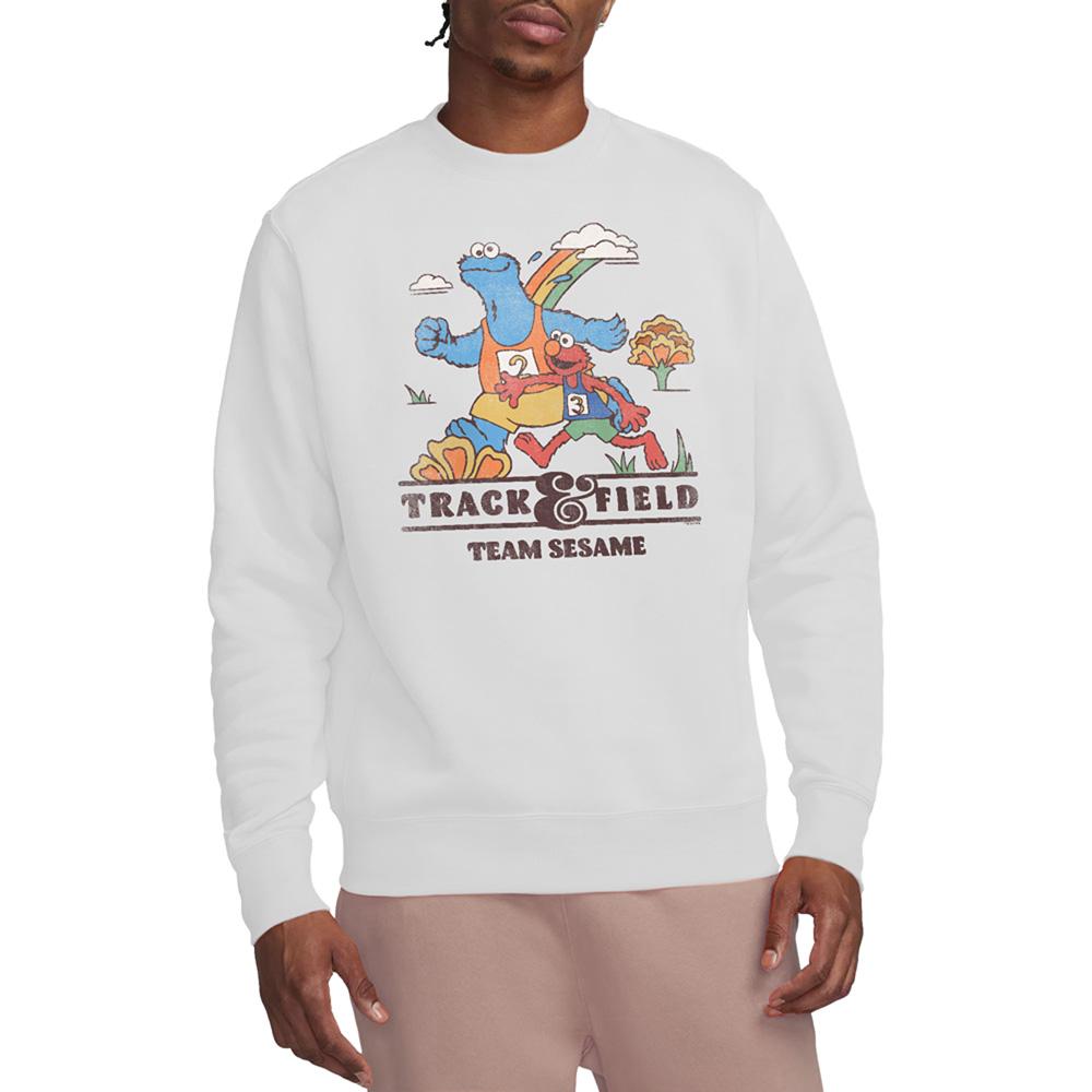 White - Back - Sesame Street Unisex Adult Track Field Sweatshirt