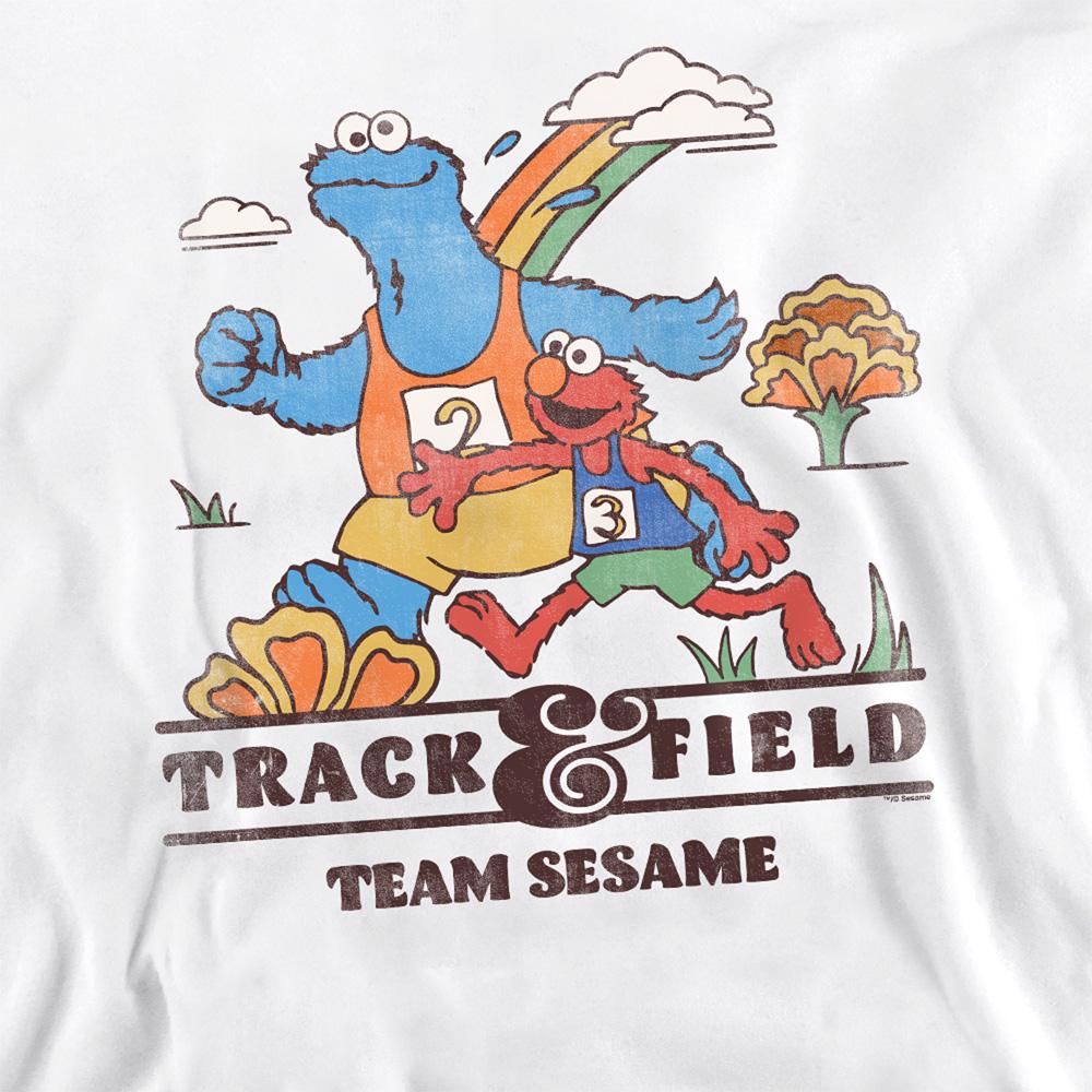 White - Side - Sesame Street Unisex Adult Track Field Sweatshirt