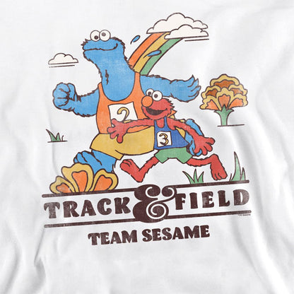 White - Side - Sesame Street Unisex Adult Track Field Sweatshirt