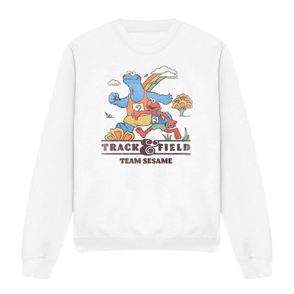 White - Front - Sesame Street Unisex Adult Track Field Sweatshirt