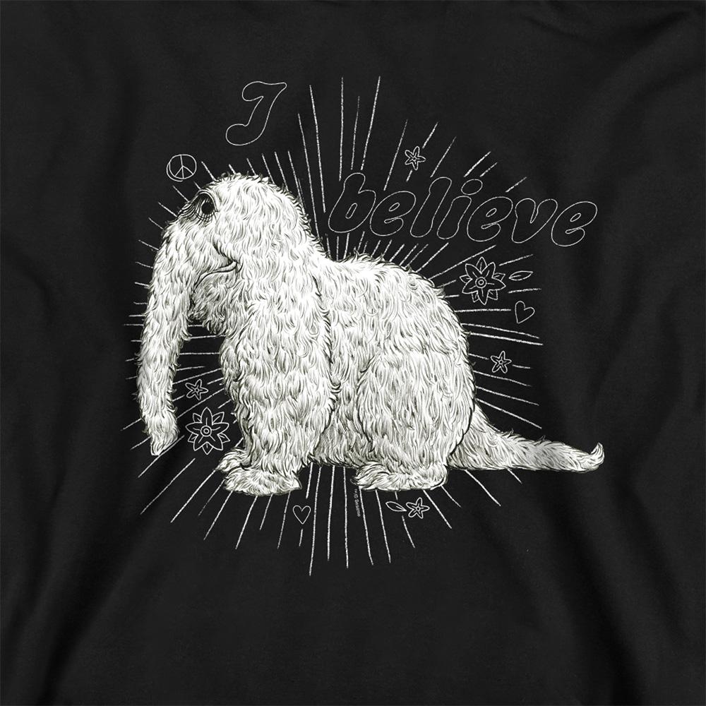 Black - Side - Sesame Street Unisex Adult I Believe Snuffleupagus Sweatshirt