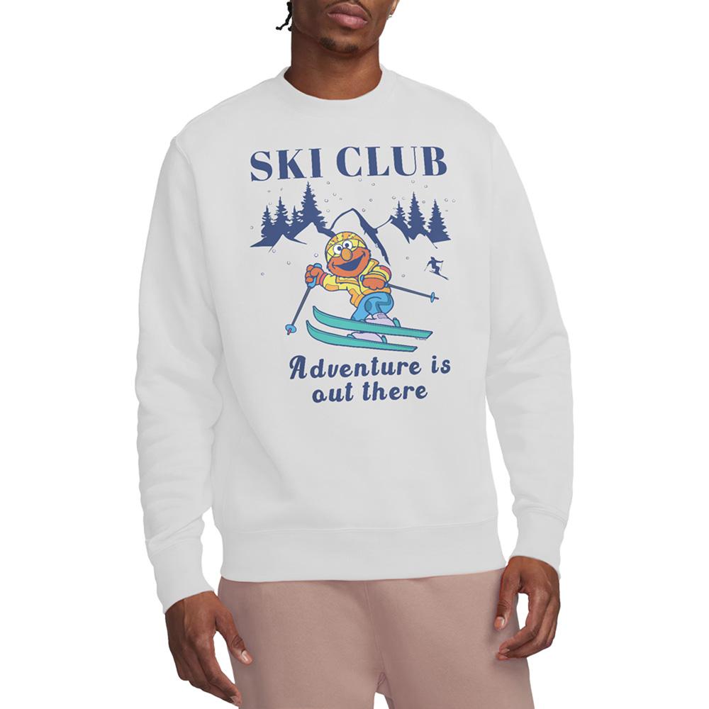 White - Back - Sesame Street Unisex Adult Ski Club Adventure Elmo Sweatshirt
