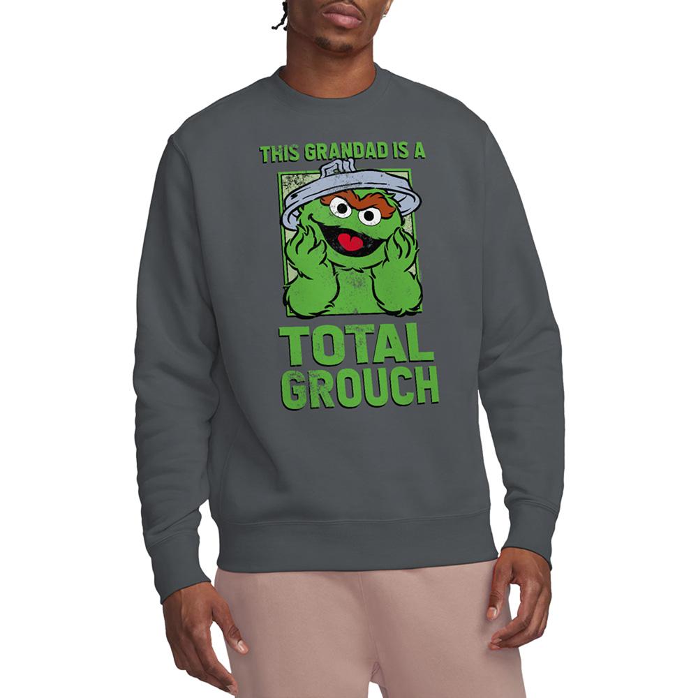 Charcoal - Back - Sesame Street Unisex Adult Total Grouch Grandad Fathers Day Sweatshirt