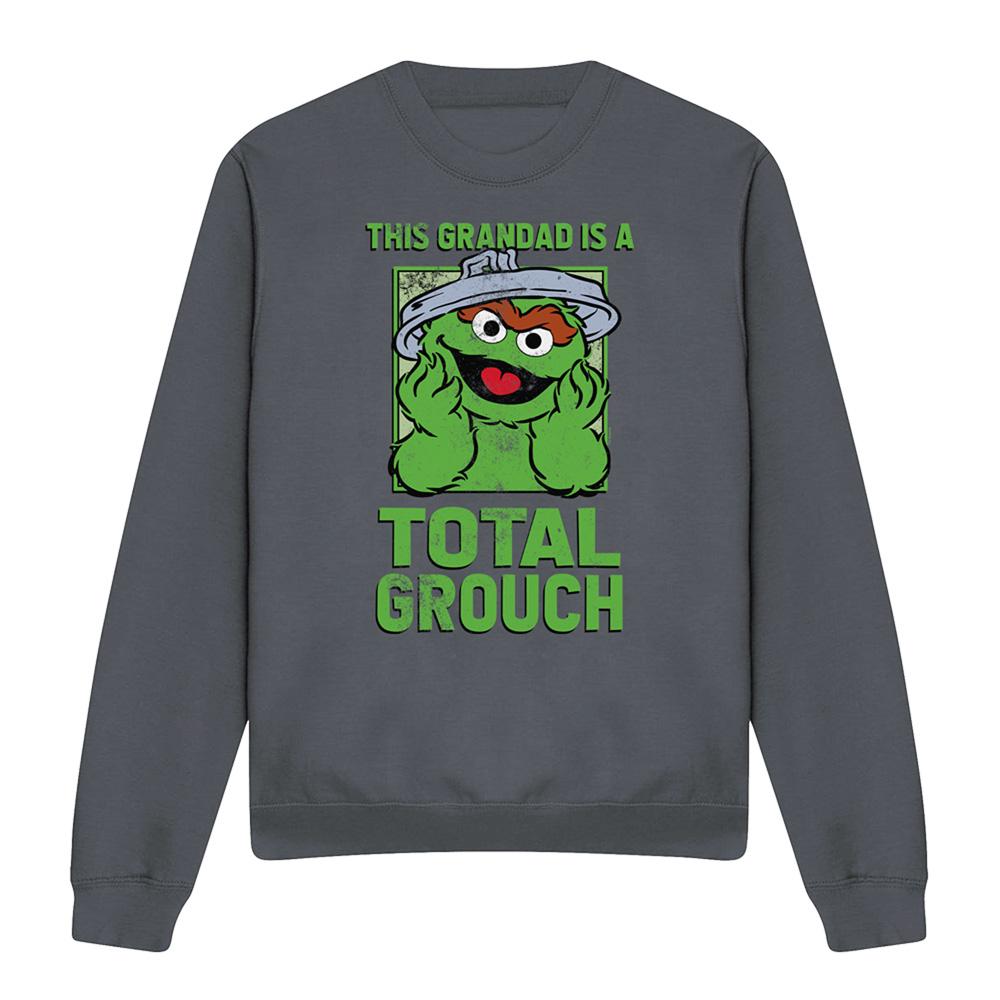 Charcoal - Front - Sesame Street Unisex Adult Total Grouch Grandad Fathers Day Sweatshirt