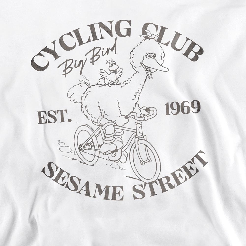 White - Side - Sesame Street Unisex Adult Cycling Club Big Bird Sweatshirt