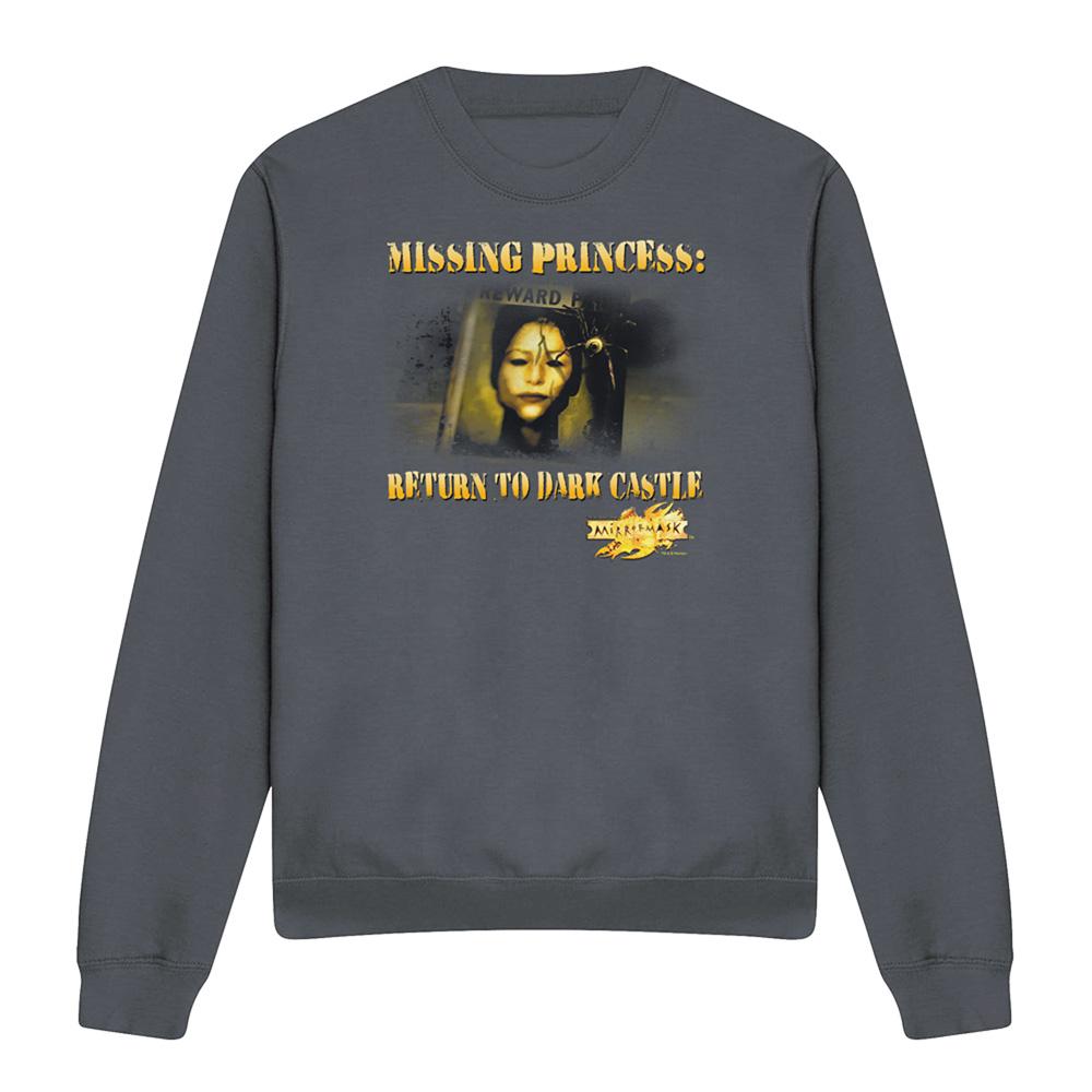 Charcoal - Front - MirrorMask Unisex Adult Missing Princess Sweatshirt