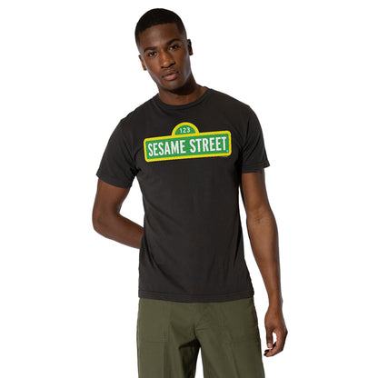 Black - Front - Sesame Street Mens Logo T-Shirt