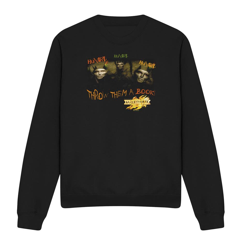 Black - Front - MirrorMask Unisex Adult Hungry Sweatshirt