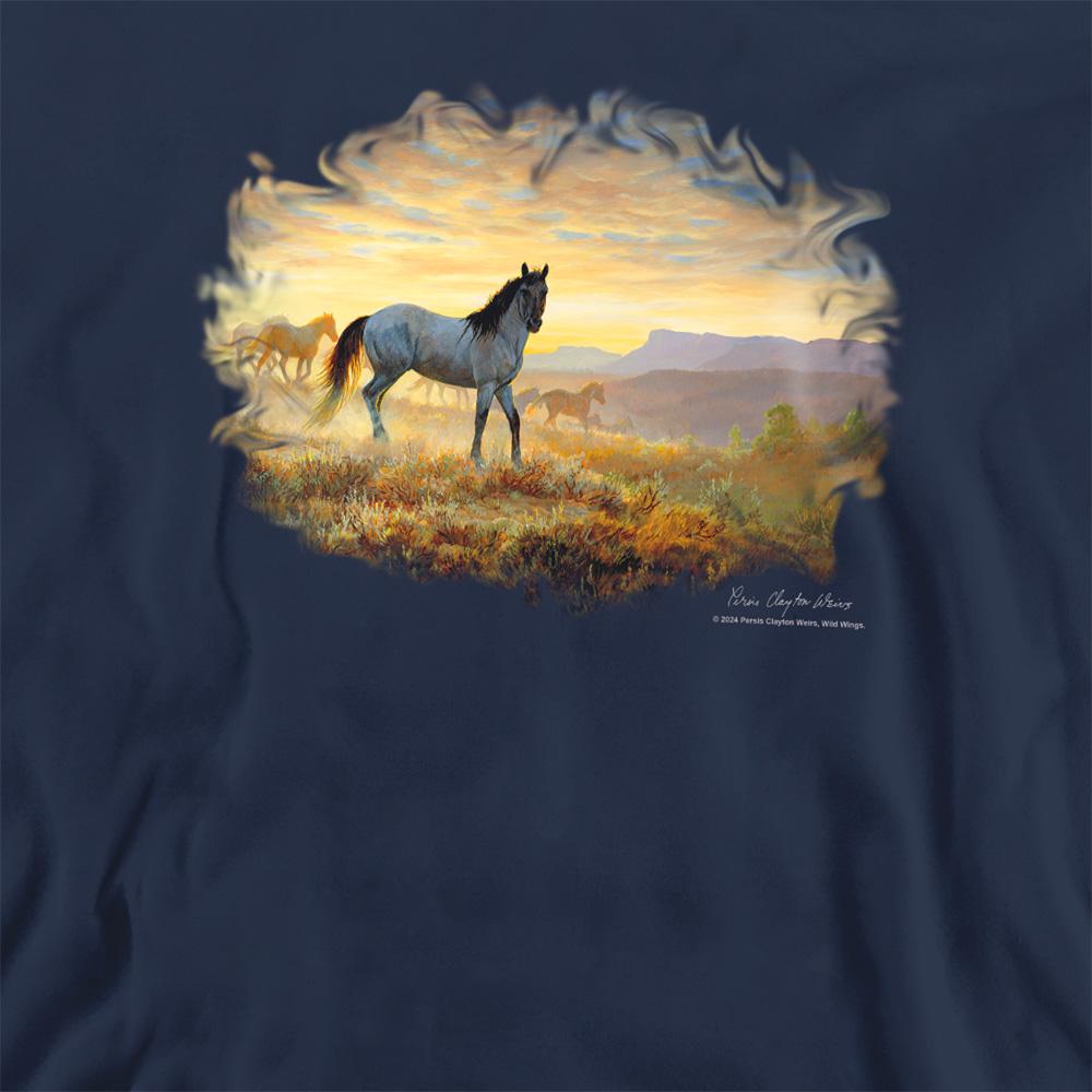Navy - Side - Wildlife Unisex Adult Dust At Dawn Sweatshirt