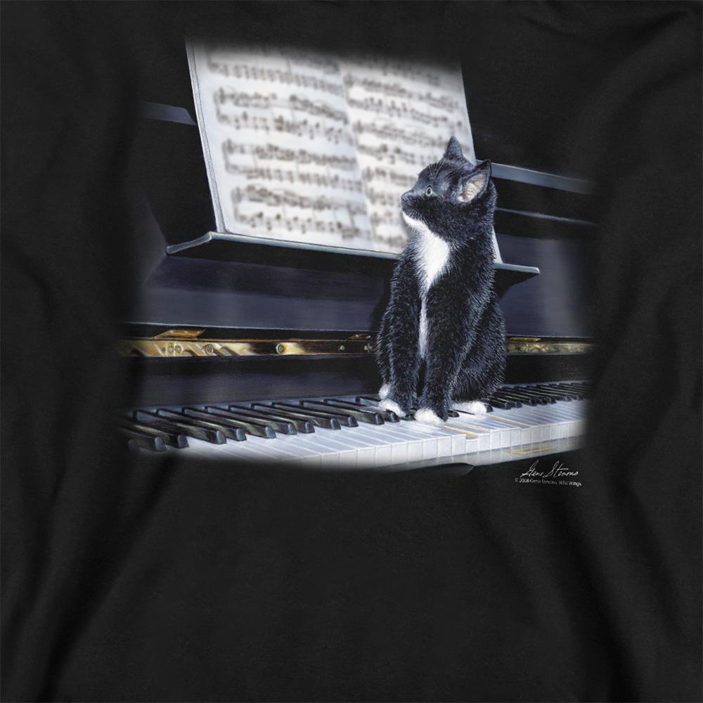 Black - Side - Wildlife Unisex Adult Kitten On The Keys Sweatshirt