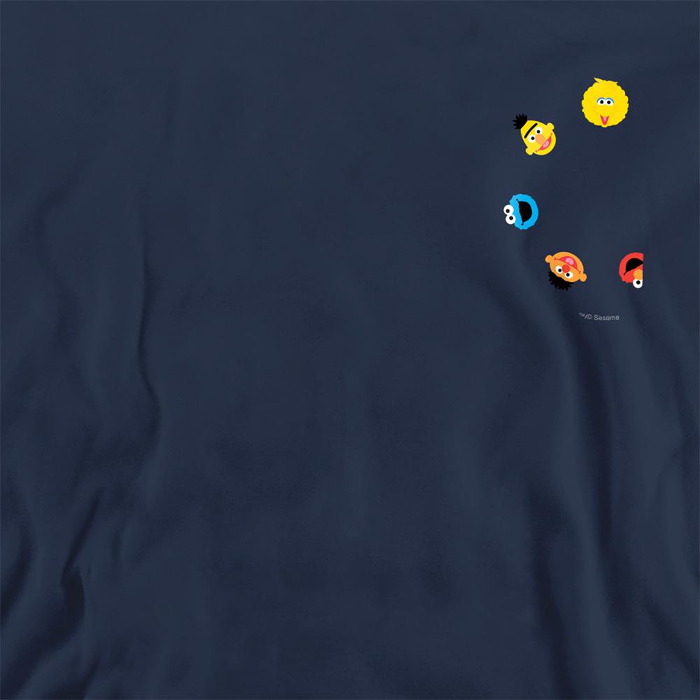 Navy - Side - Sesame Street Unisex Adult Heads Sweatshirt