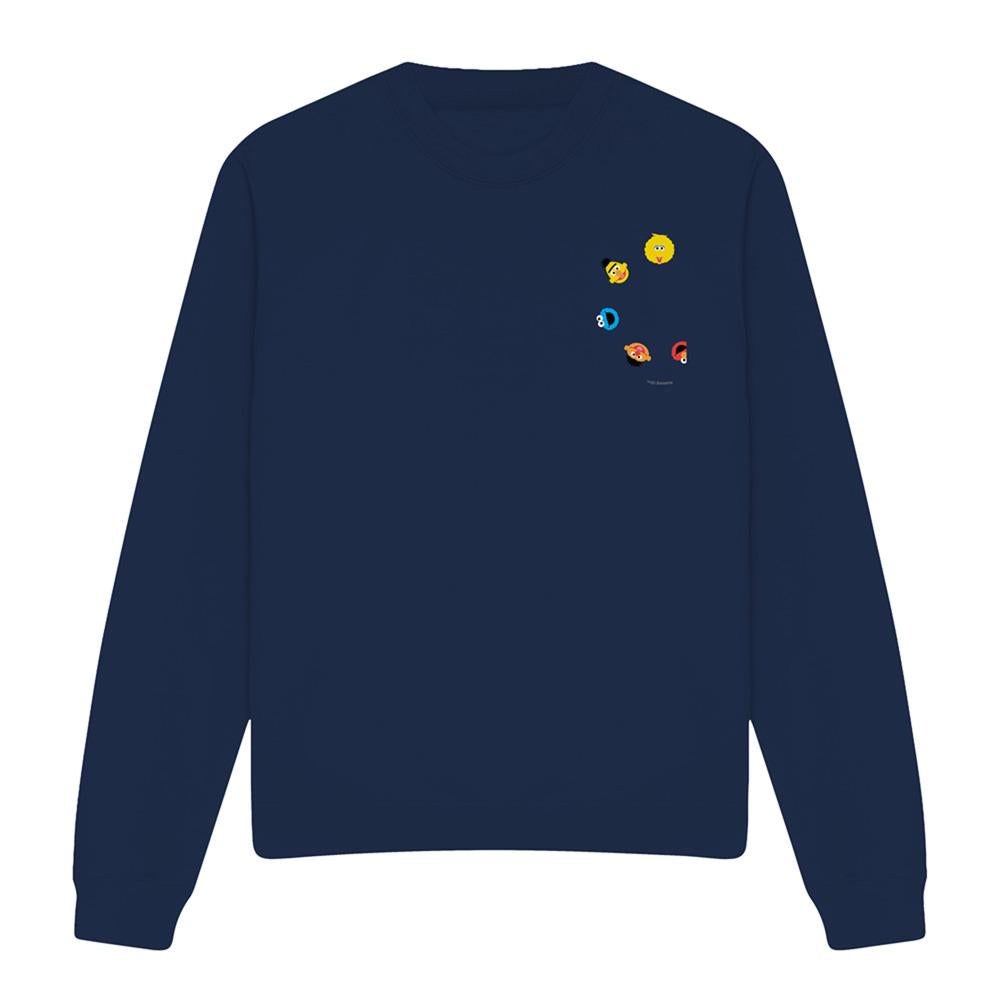 Navy - Front - Sesame Street Unisex Adult Heads Sweatshirt