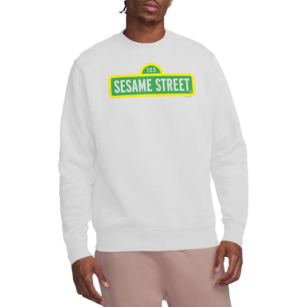 White - Back - Sesame Street Unisex Adult Logo Sweatshirt