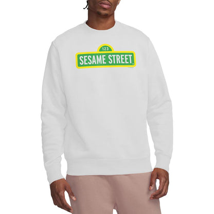 White - Back - Sesame Street Unisex Adult Logo Sweatshirt