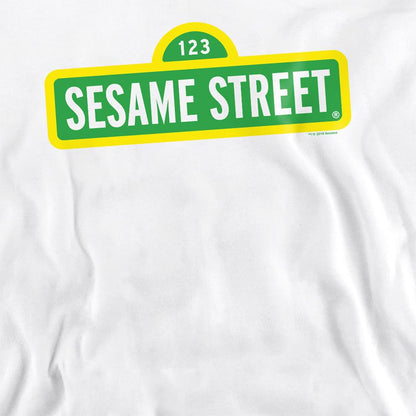 White - Side - Sesame Street Unisex Adult Logo Sweatshirt