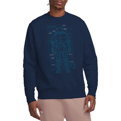 Navy - Back - Robocop Unisex Adult Schematic Sweatshirt