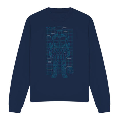 Navy - Front - Robocop Unisex Adult Schematic Sweatshirt
