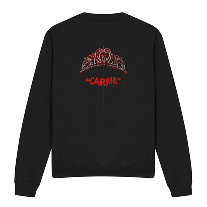 Black - Front - Carrie Unisex Adult Prom Queen Sweatshirt