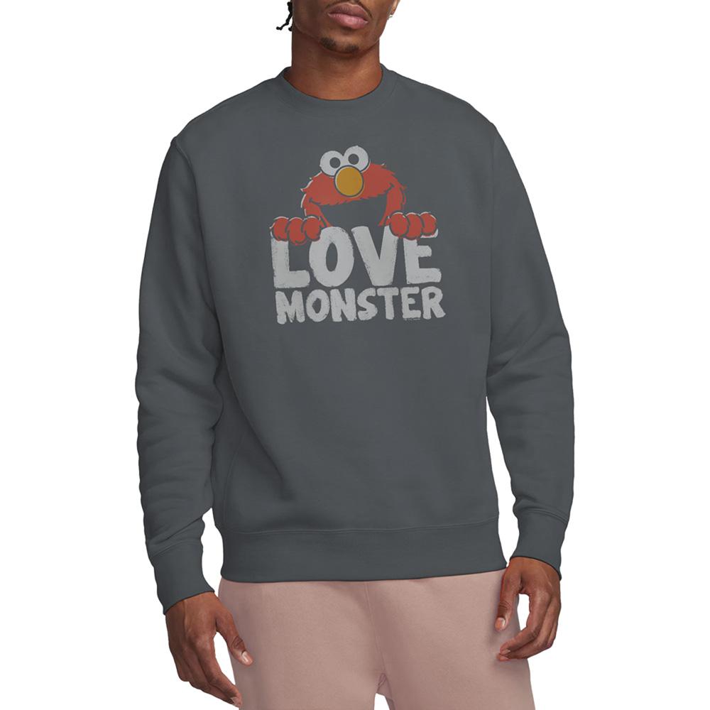 Charcoal - Back - Sesame Street Unisex Adult Love Monster Elmo Sweatshirt
