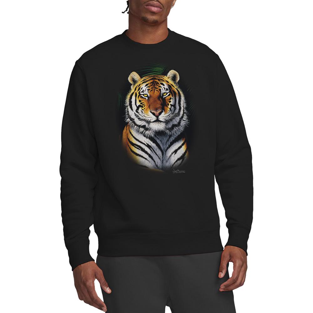 Black - Back - Wildlife Unisex Adult Jungle Fire Sweatshirt