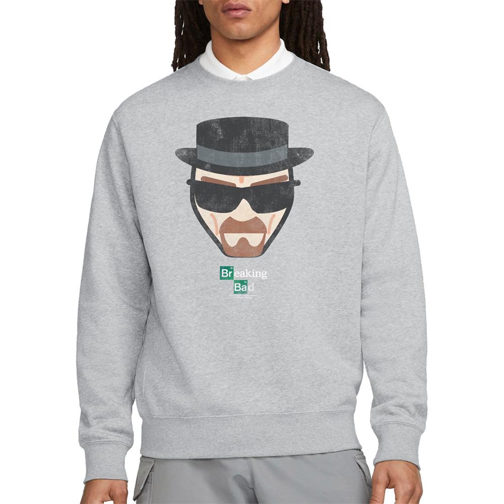 Athletic - Back - Breaking Bad Unisex Adult Heisenberg Face Heather Sweatshirt
