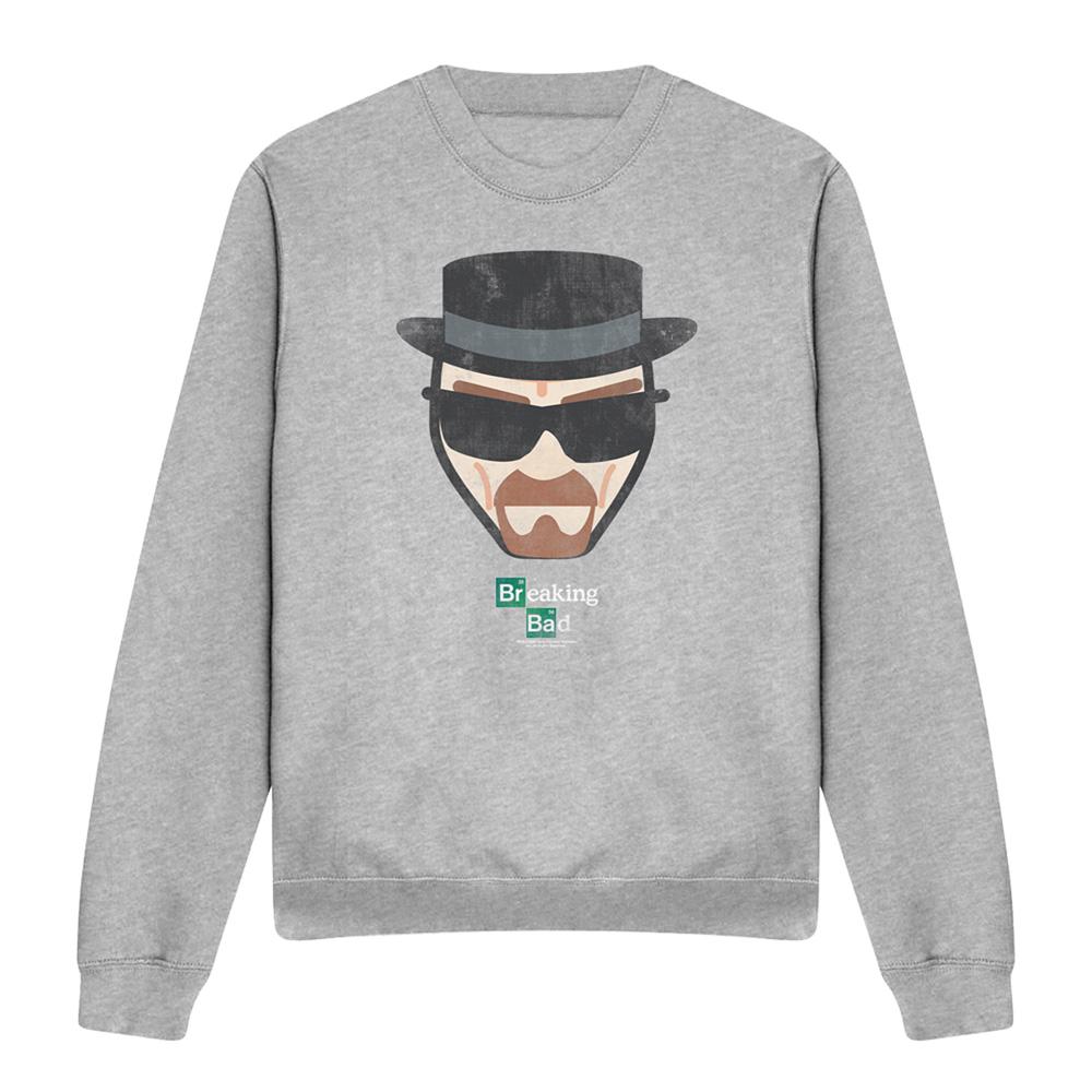 Athletic - Front - Breaking Bad Unisex Adult Heisenberg Face Heather Sweatshirt