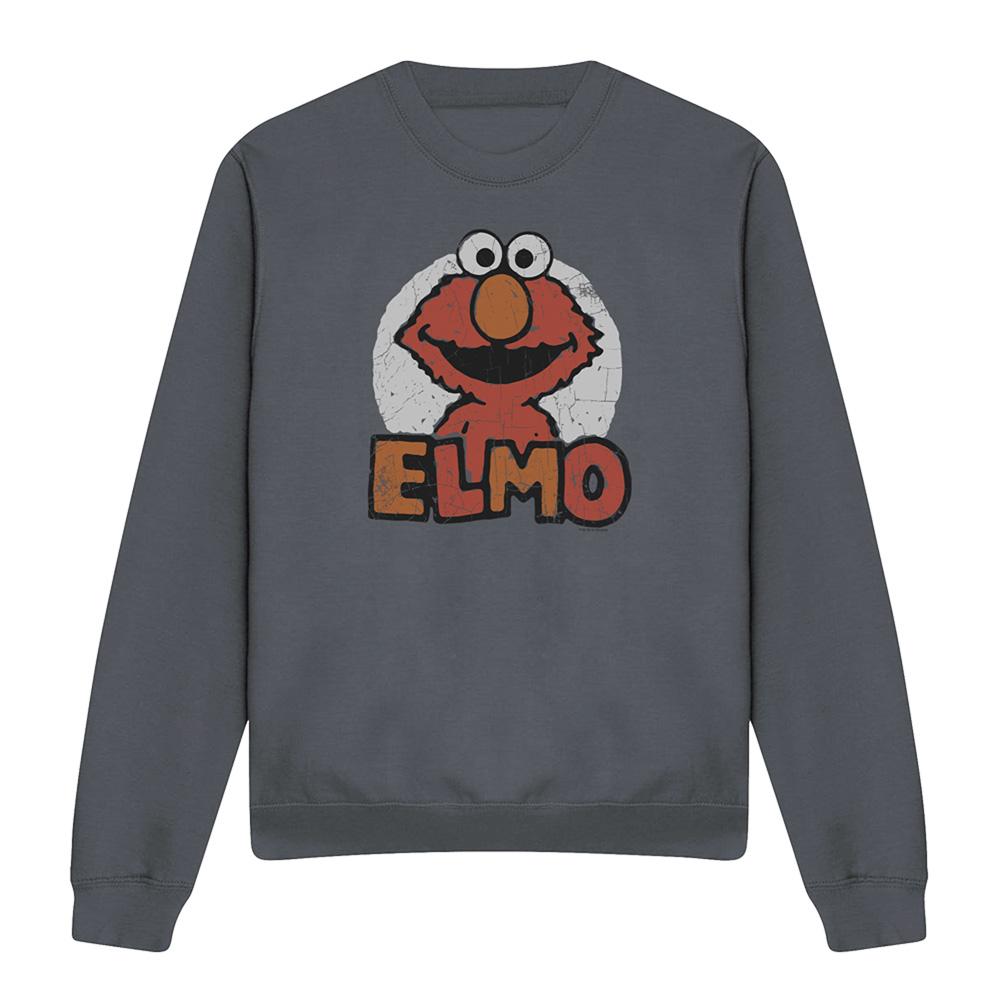 Charcoal - Front - Sesame Street Unisex Adult Elmo Sweatshirt