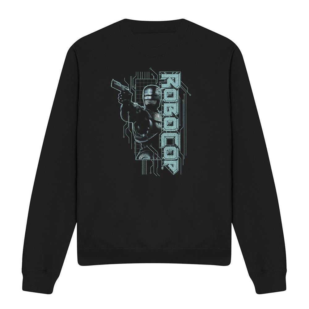Black - Front - Robocop Unisex Adult Murphy Split Sweatshirt