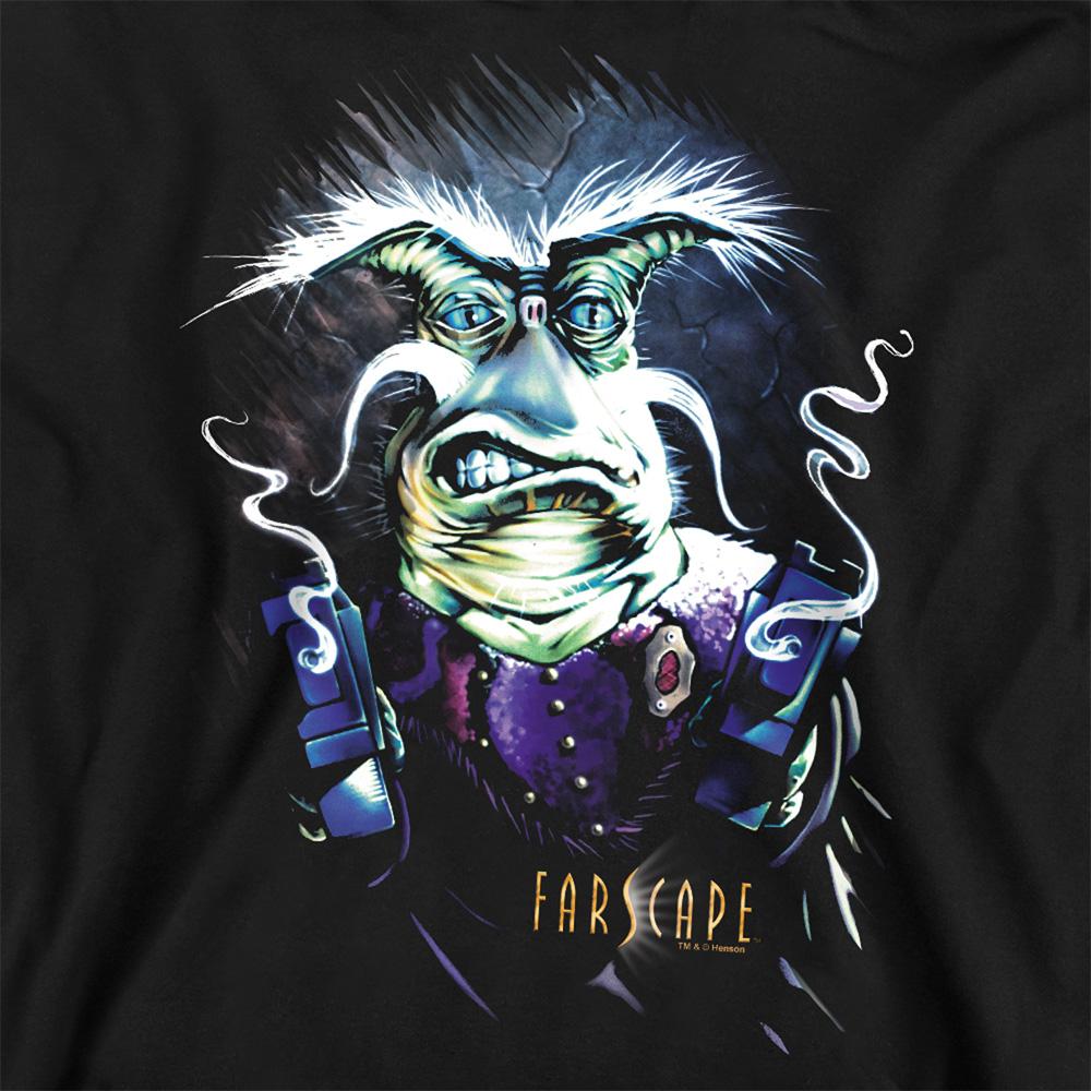 Black - Side - Farscape Unisex Adult Smoking Guns Rygel Sweatshirt