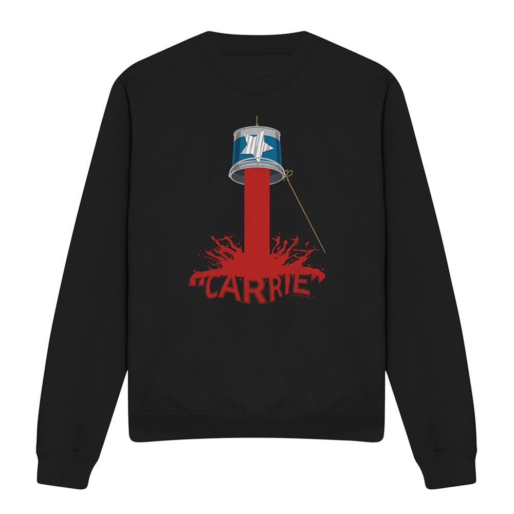 Black - Front - Carrie Unisex Adult Bucket Of Blood Sweatshirt