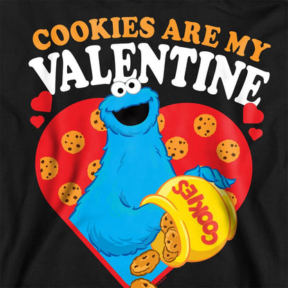 Black - Side - Sesame Street Unisex Adult Cookies Are My Valentine Sweatshirt