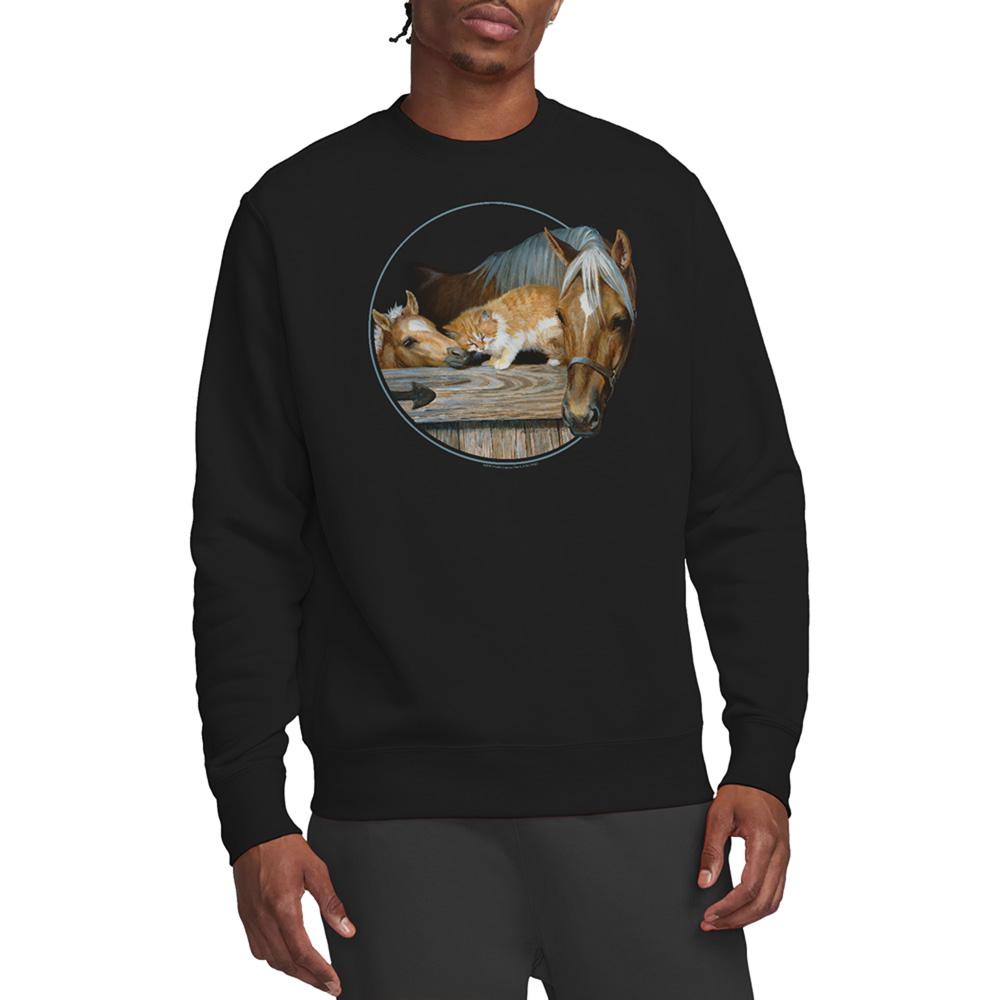 Black - Back - Wild Wings Unisex Adult Everyone Loves Kitty Sweatshirt