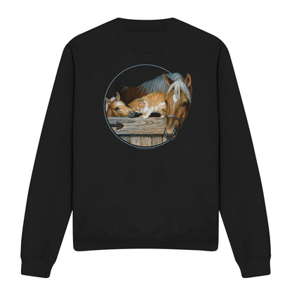 Black - Front - Wild Wings Unisex Adult Everyone Loves Kitty Sweatshirt