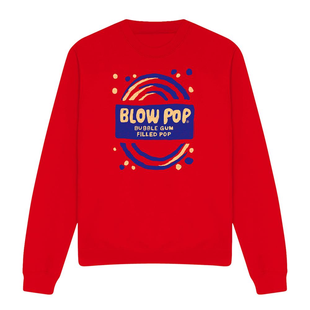 Red - Front - Tootsie Roll Unisex Adult Blow Pop Rough Sweatshirt