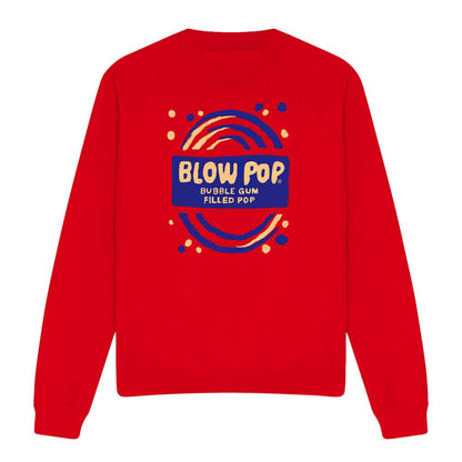 Red - Front - Tootsie Roll Unisex Adult Blow Pop Rough Sweatshirt