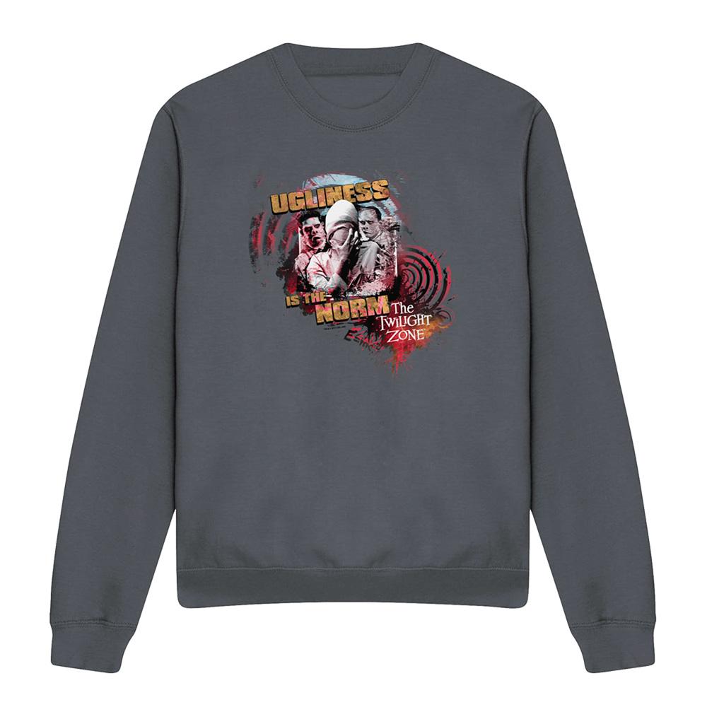 Charcoal - Front - The Twilight Zone Unisex Adult Ugliness Is The Norm Sweatshirt
