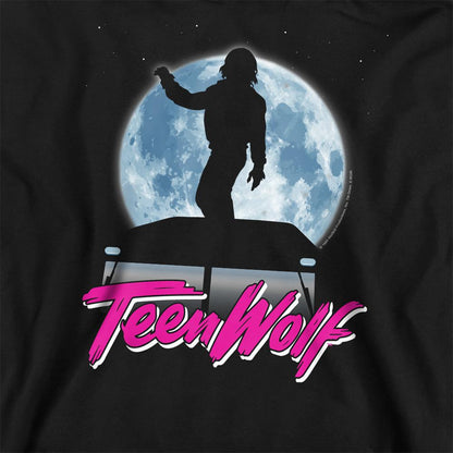 Black - Side - Teen Wolf Unisex Adult Moonlight Surf Sweatshirt