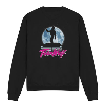 Black - Front - Teen Wolf Unisex Adult Moonlight Surf Sweatshirt