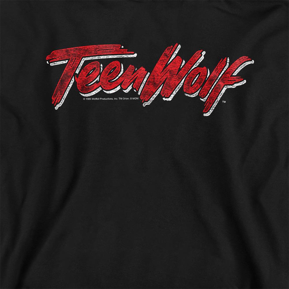 Black - Side - Teen Wolf Unisex Adult Scrawl Logo Sweatshirt