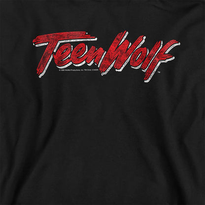 Black - Side - Teen Wolf Unisex Adult Scrawl Logo Sweatshirt