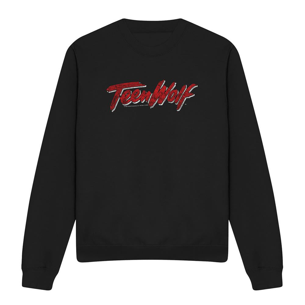 Black - Front - Teen Wolf Unisex Adult Scrawl Logo Sweatshirt